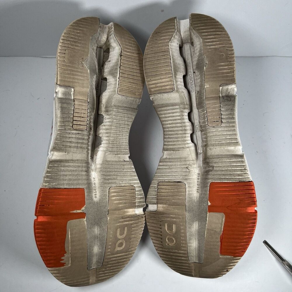 On Cloudnova 2 White/Flame Lace Up Athletic Running Shoes Sneakers Men's Size 9 - Picture 6 of 7